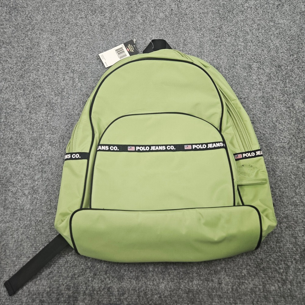 Vintage 90s Polo Jeans Co Ralph Lauren Backpack Green Bag Nylon Y2K Skate Sporty